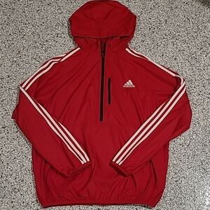 Adidas Red Men's Windbreaker Jacket